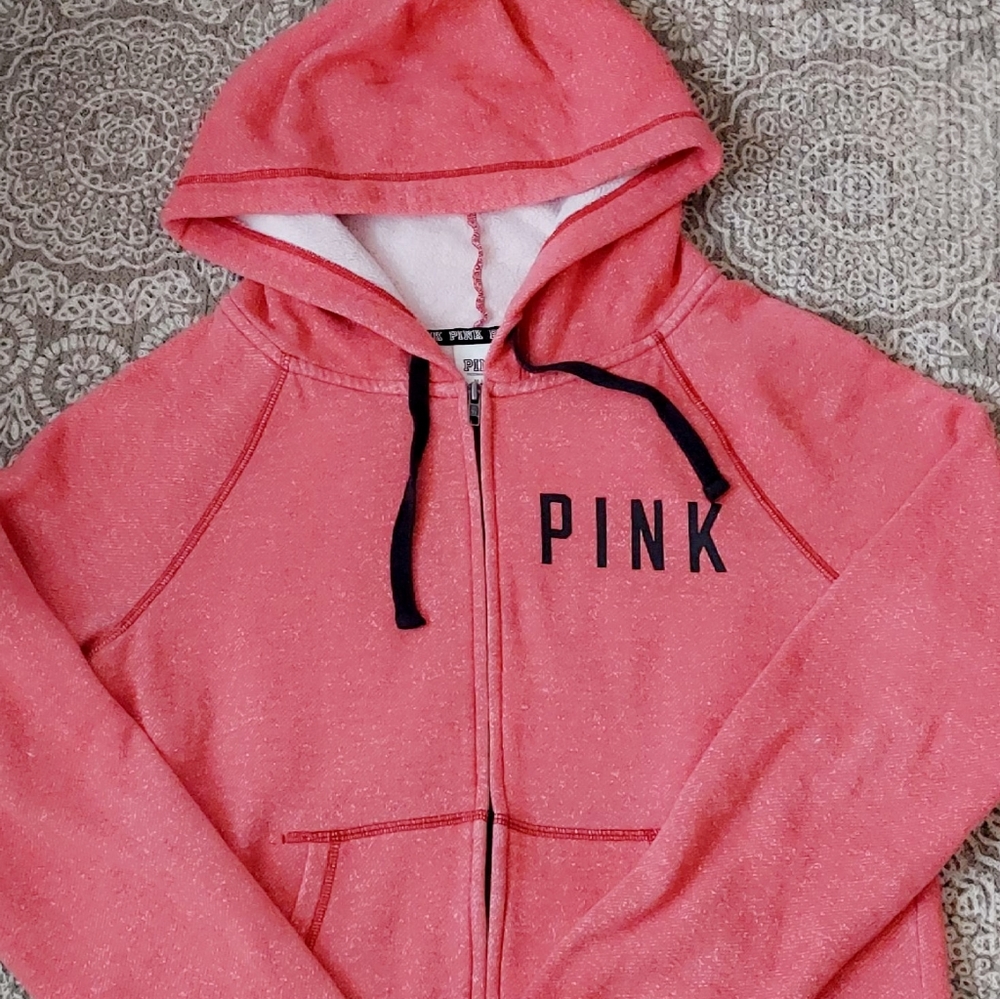PINK zip up sweater